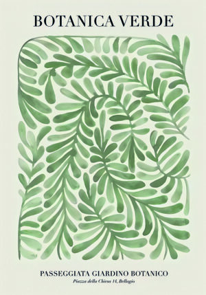 Ilustración Botánica Verde Abstracta