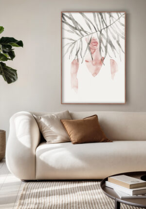 Silueta Femenina en Acuarela Abstracta