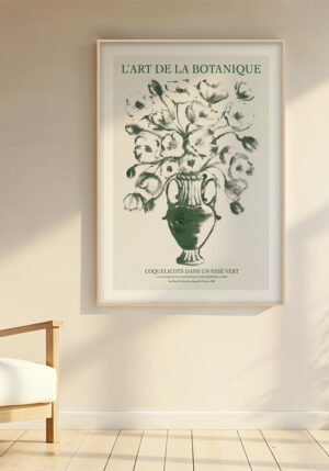 Arte Botánico con Florero Elegante