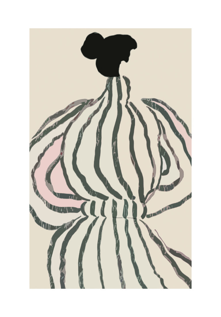 Ilustración Abstracta Minimalista con Rayas