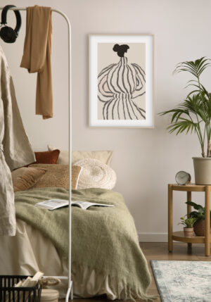 Ilustración Abstracta Minimalista con Rayas