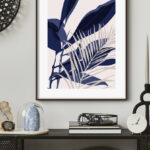 Lámina de Hojas Azules Abstractas