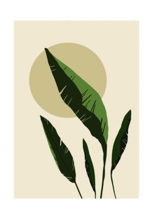 Ilustración Tropical Abstracta Minimalista