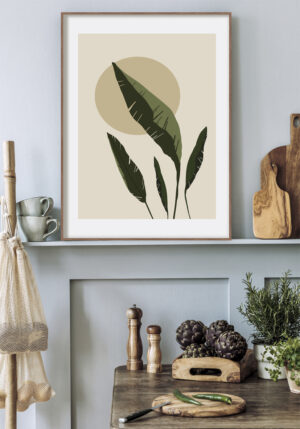Ilustración Tropical Abstracta Minimalista