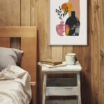 Composición Abstracta Minimalista con Florero