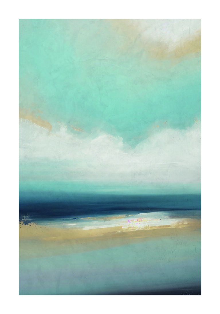 Pintura Abstracta de Horizonte Costero