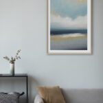 Pintura Abstracta de Horizonte Costero