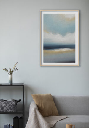 Pintura Abstracta de Horizonte Costero