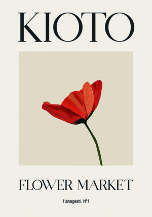 Ilustración Floral Roja Minimalista