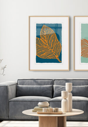 Set de Cuadros Botánicos Modernos enmarcados