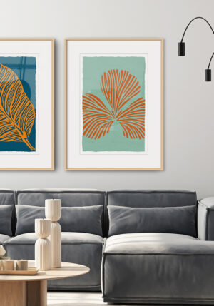 Set de Cuadros Botánicos Modernos enmarcados