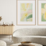 Obra Minimalista Moderna en Tonos Pastel