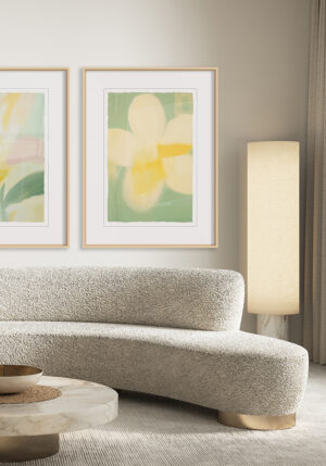 Obra Minimalista Moderna en Tonos Pastel