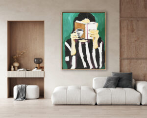 Ilustraci¢n de Figura Lectora para Interiores Modernos y Acogedores