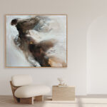 Abstracci¢n Flotante en Tonos Tierra para Interiores Serenos