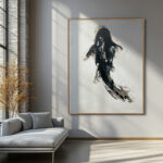 Abstracci¢n Flotante en Blanco y Negro para Interiores Serenos