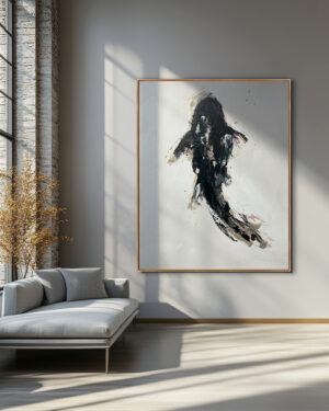 Abstracci¢n Flotante en Blanco y Negro para Interiores Serenos