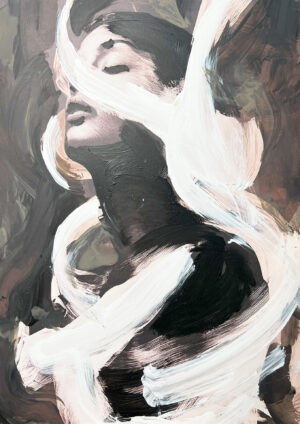 Retrato Abstracto Sensual: Elegancia en Blanco