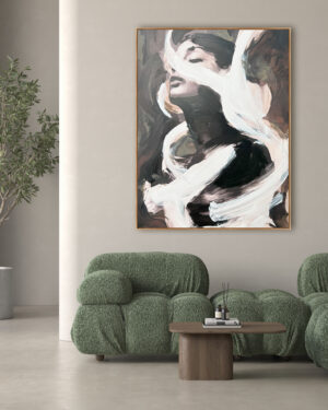 Figura Femenina con Velo Abstracto para Interiores Modernos