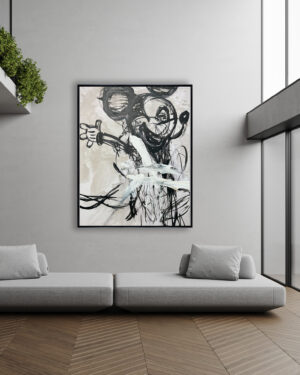 Abstracci¢n Caligr fica de Personaje Ic¢nico para Interiores Contempor neos