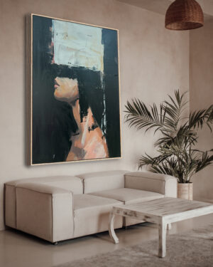 Retrato Abstracto Intrigante: Silueta en Contraste Blanco y Negro