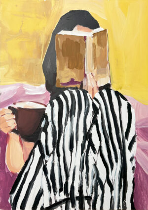 Lectura Öntima con Estilo: Rayas en Contraste y Tonos C lidos