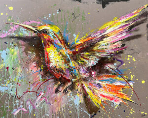 Colibrí Abstracto Colorido para Proyectos de Interiorismo Audaces