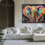 Elefante Multicolor para Interiores de Gran Impacto