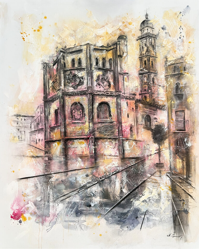 Arquitectura Catedralicia con Pinceladas Rosas para Interiores Sutiles