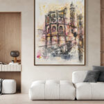 Arquitectura Catedralicia con Pinceladas Rosas para Interiores Elegantes