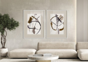 Obra de Arte Abstracta en Tonos Neutros