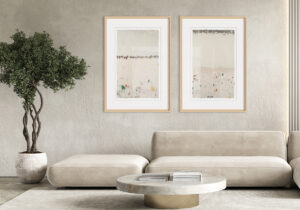 Obra Minimalista enmarcada con Estilo Elegante