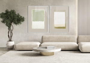 Dúo de Láminas Abstractas Minimalistas enmarcadas