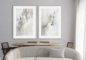 Obra abstracta moderna con tonos neutros