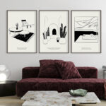 Láminas modernas enmarcadas en estilo minimalista