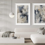 Pinturas abstractas modernas en tonos neutros