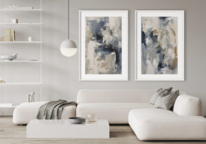 Pinturas abstractas modernas en tonos neutros