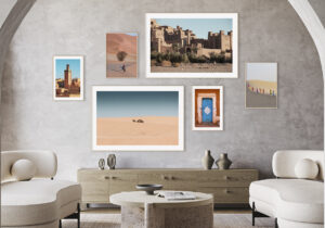 Fotografía del desierto enmarcada con estilo elegante