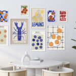 Exposición de arte contemporáneo enmarcado