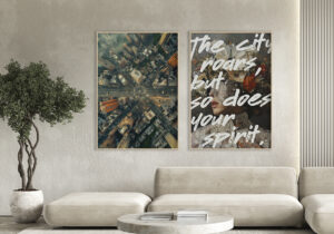 Arte urbano contemporáneo enmarcado con estilo