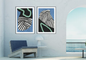 Pósters abstractos en tonos relajantes