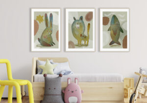 Ilustraciones de animales enmarcadas para niños