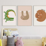 Arte colorido de animales para habitaciones infantiles