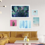 Arte colorido enmarcado para salón moderno