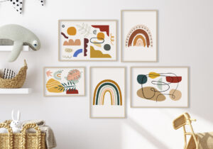 Arte abstracto moderno para habitación infantil