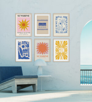 Lámina Decorativa de Sol y Mar para Pared