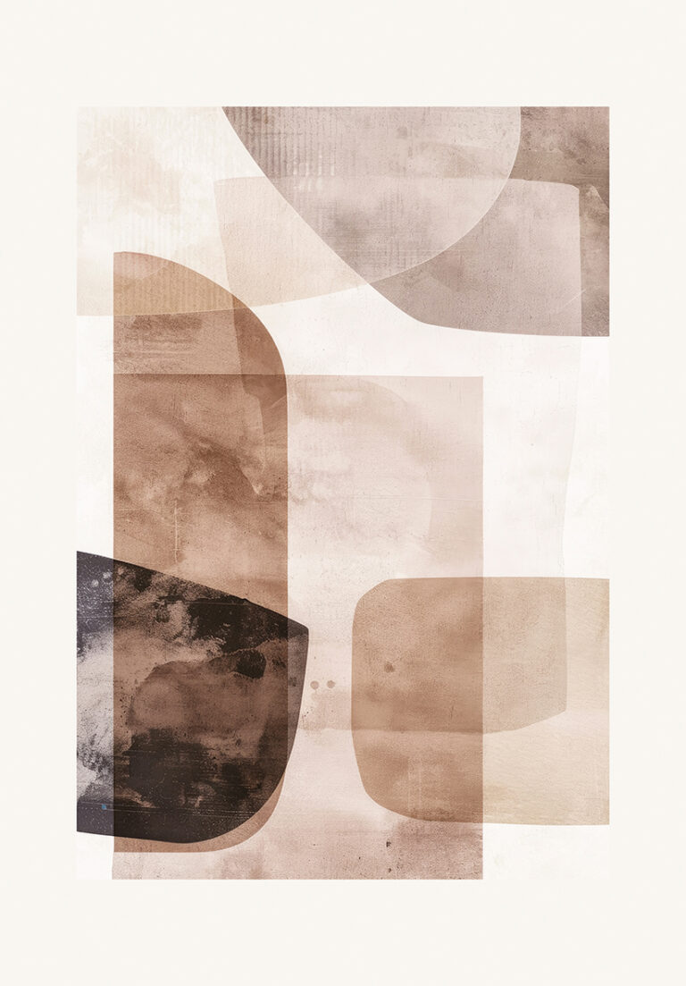 Obra de Arte Abstracta Moderna en Tonos Marrones