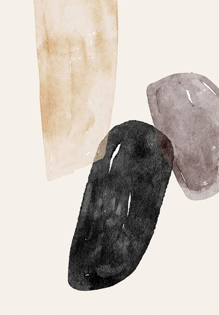 Ilustración Abstracta Neutra en Acuarela