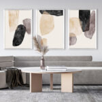 Set de Pósteres Abstractos Modernos enmarcados