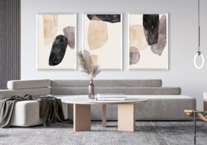 Set de Pósteres Abstractos Modernos enmarcados